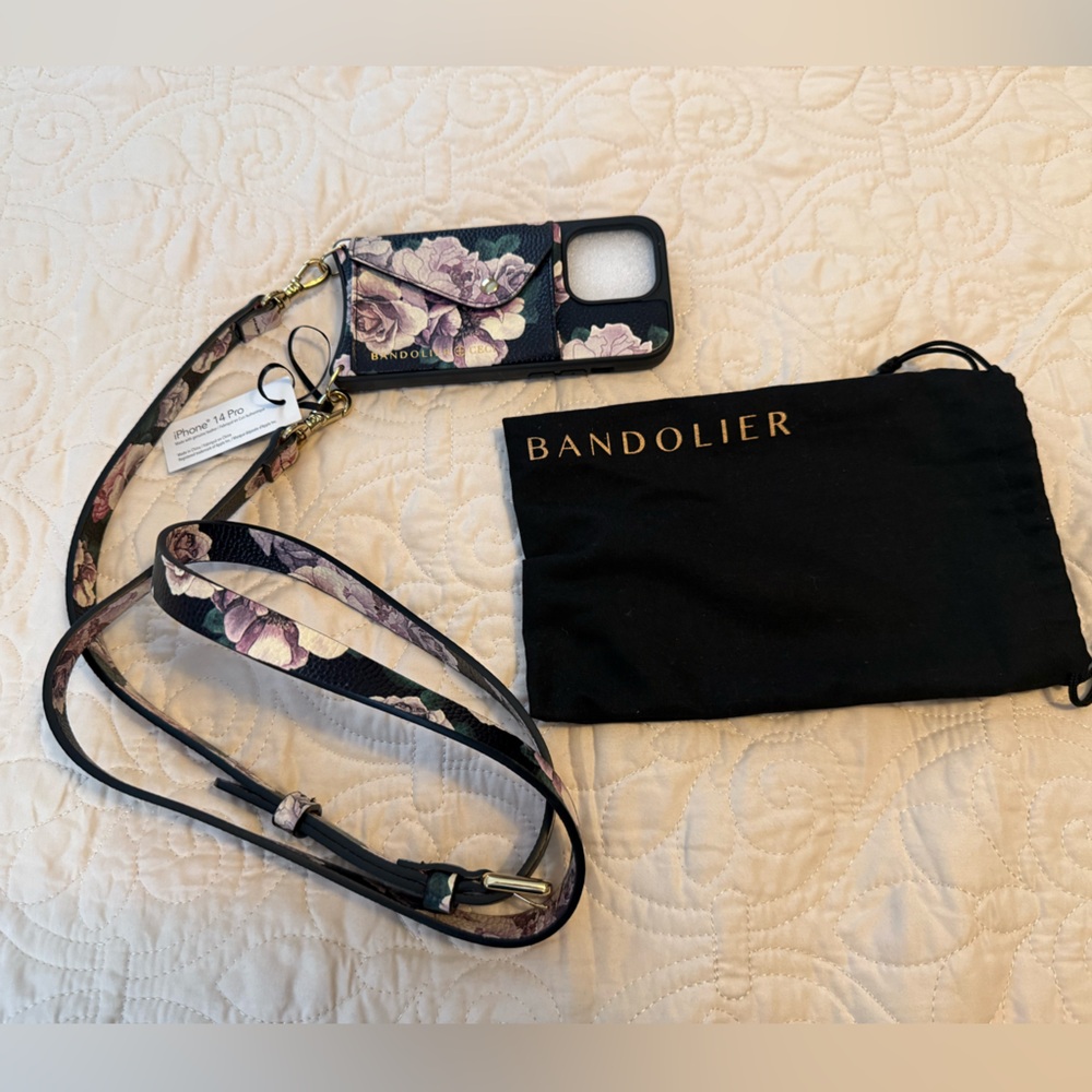 Bandolier Floral Phone Case with Crossbody Strap